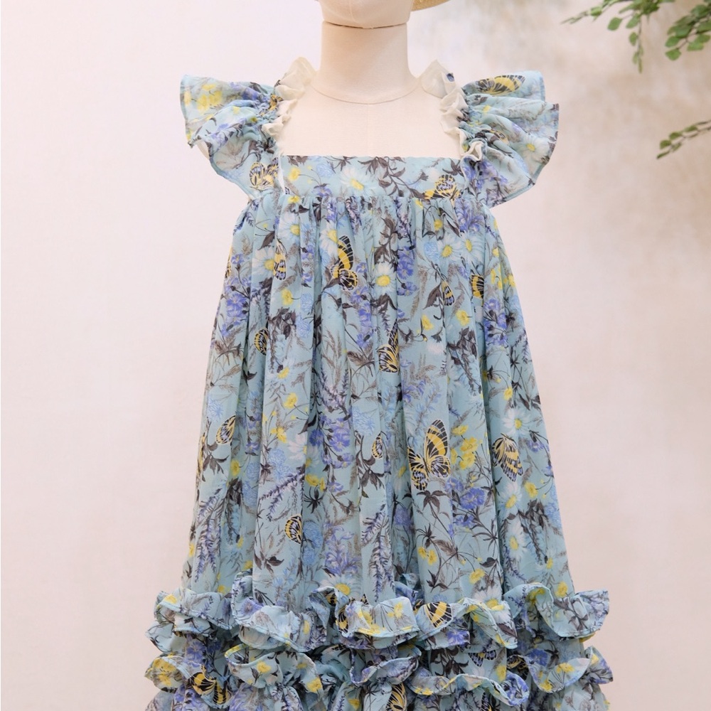 Floral Blue Kids Dress